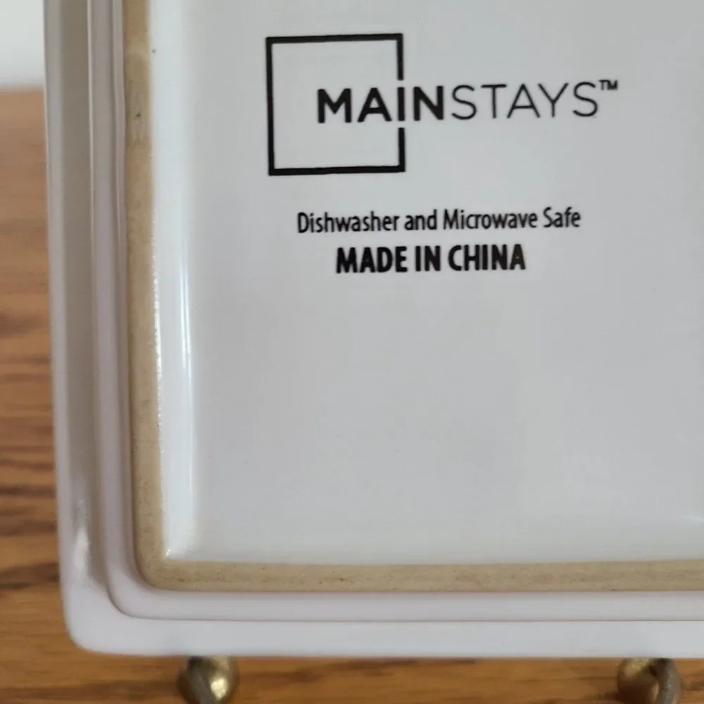 Mainstays Ceramic Rectangular Spoon Rest Utensil Holder Kitchen Stove Countertop